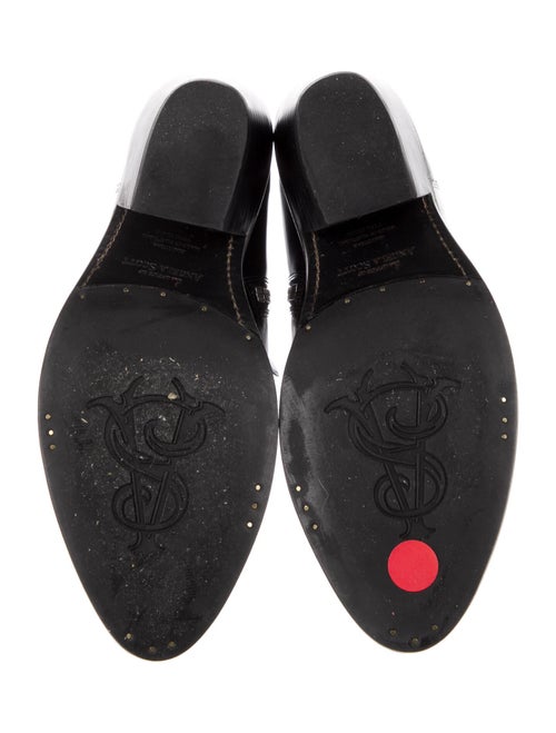 The Office of Angela Scott Leather Colorblock Pattern Western Boots