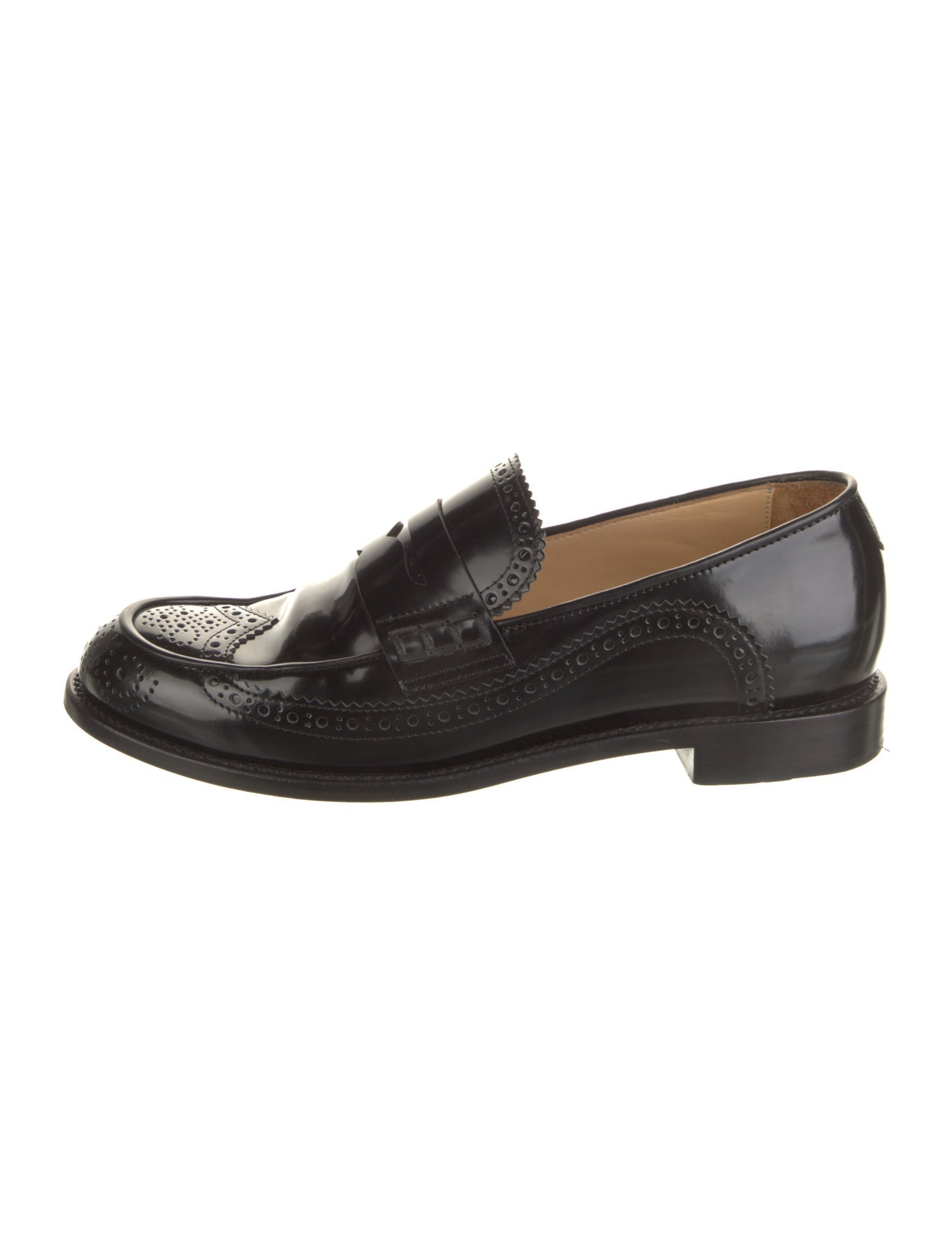 The Office of Angela Scott Patent Leather Loafers Black Flats, Shoes