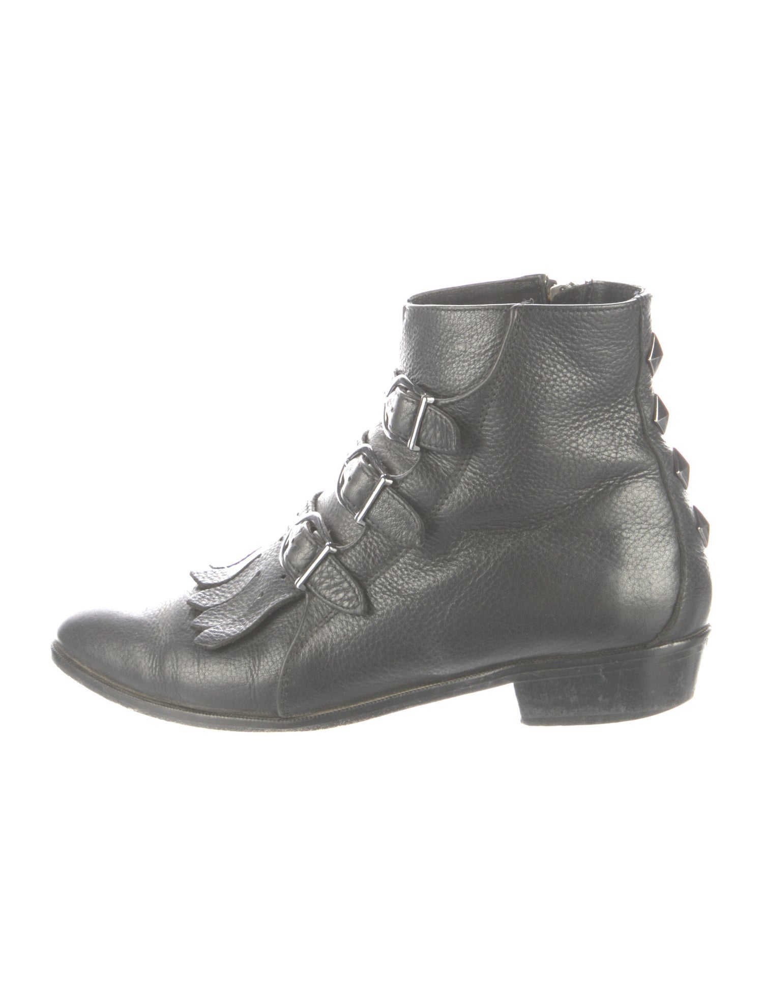 The Office of Angela Scott Leather Combat Boots