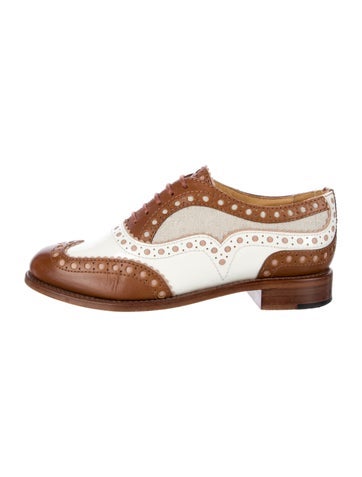 The Office of Angela Scott Flats Leather Colorblock Pattern Oxfords Us5, It35 | 5