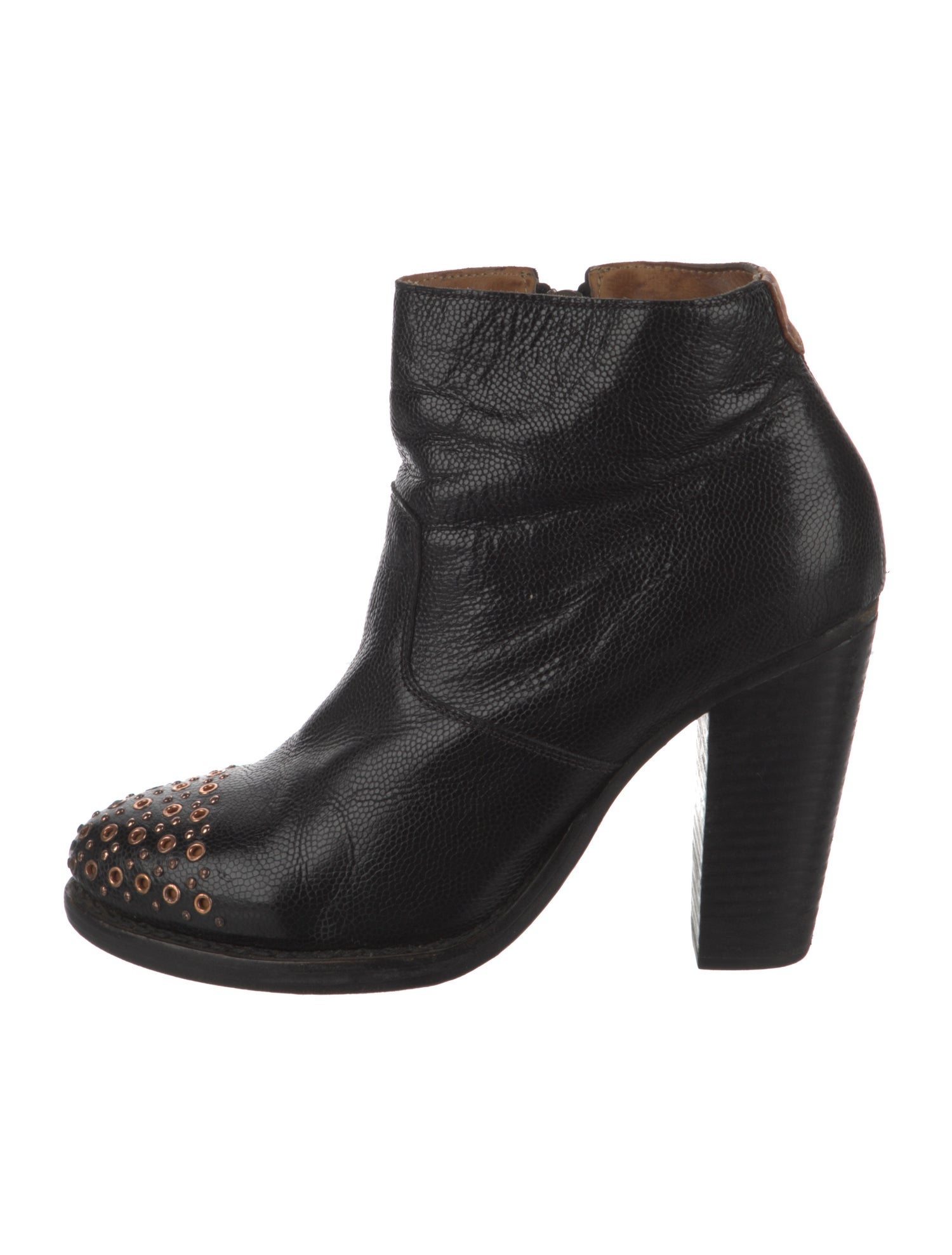 The Office of Angela Scott Leather Studded Accents Boots