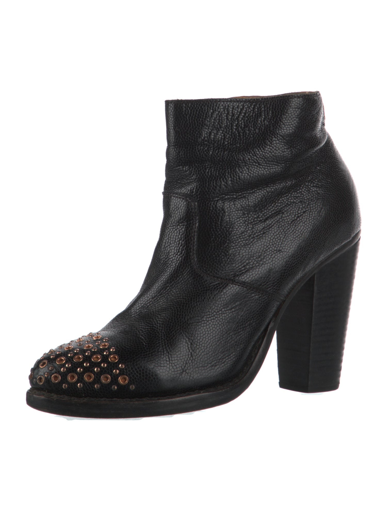 The Office of Angela Scott Leather Studded Accents Boots