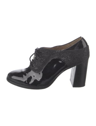 The Office of Angela Scott Patent Leather Sequin Embellishments Pumps