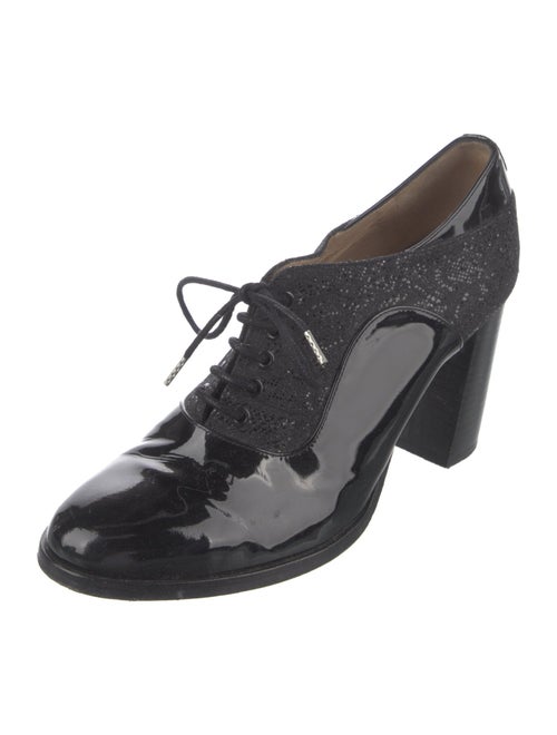 The Office of Angela Scott Patent Leather Sequin Embellishments Pumps