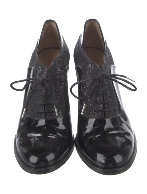 The Office of Angela Scott Patent Leather Sequin Embellishments Pumps