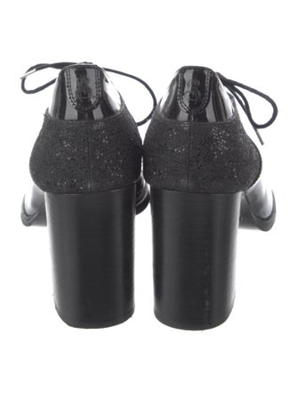 The Office of Angela Scott Patent Leather Sequin Embellishments Pumps