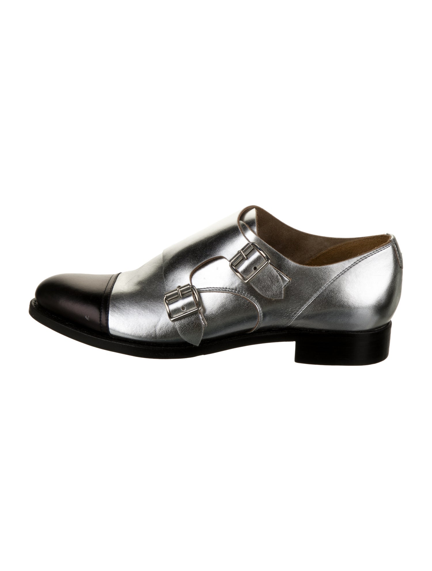 The Office of Angela Scott Leather Colorblock Pattern Flats
