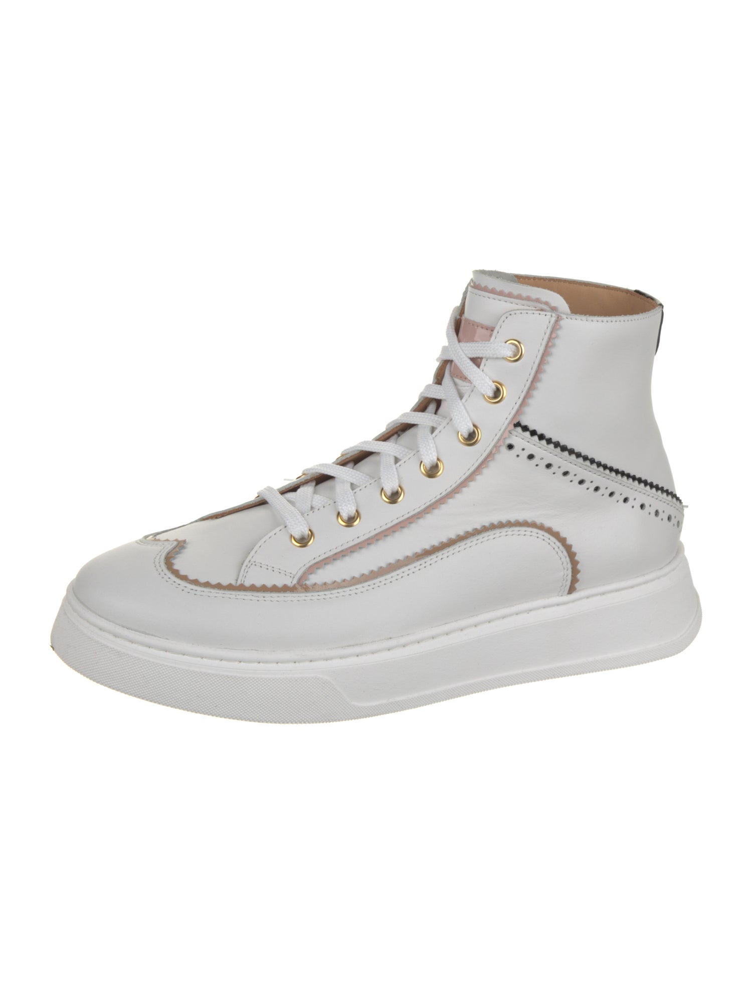 The Office of Angela Scott Leather Lasercut Accents Sneakers