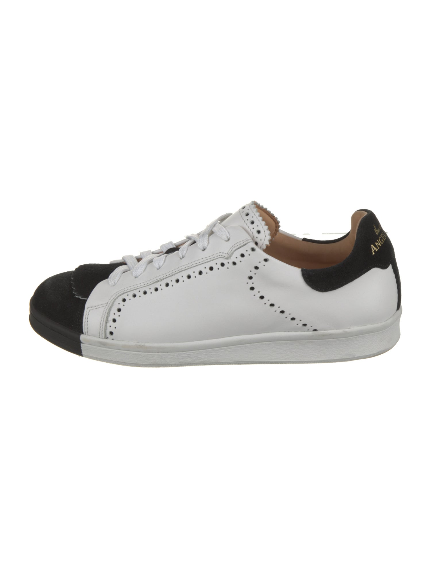 The Office of Angela Scott Leather Colorblock Pattern Sneakers