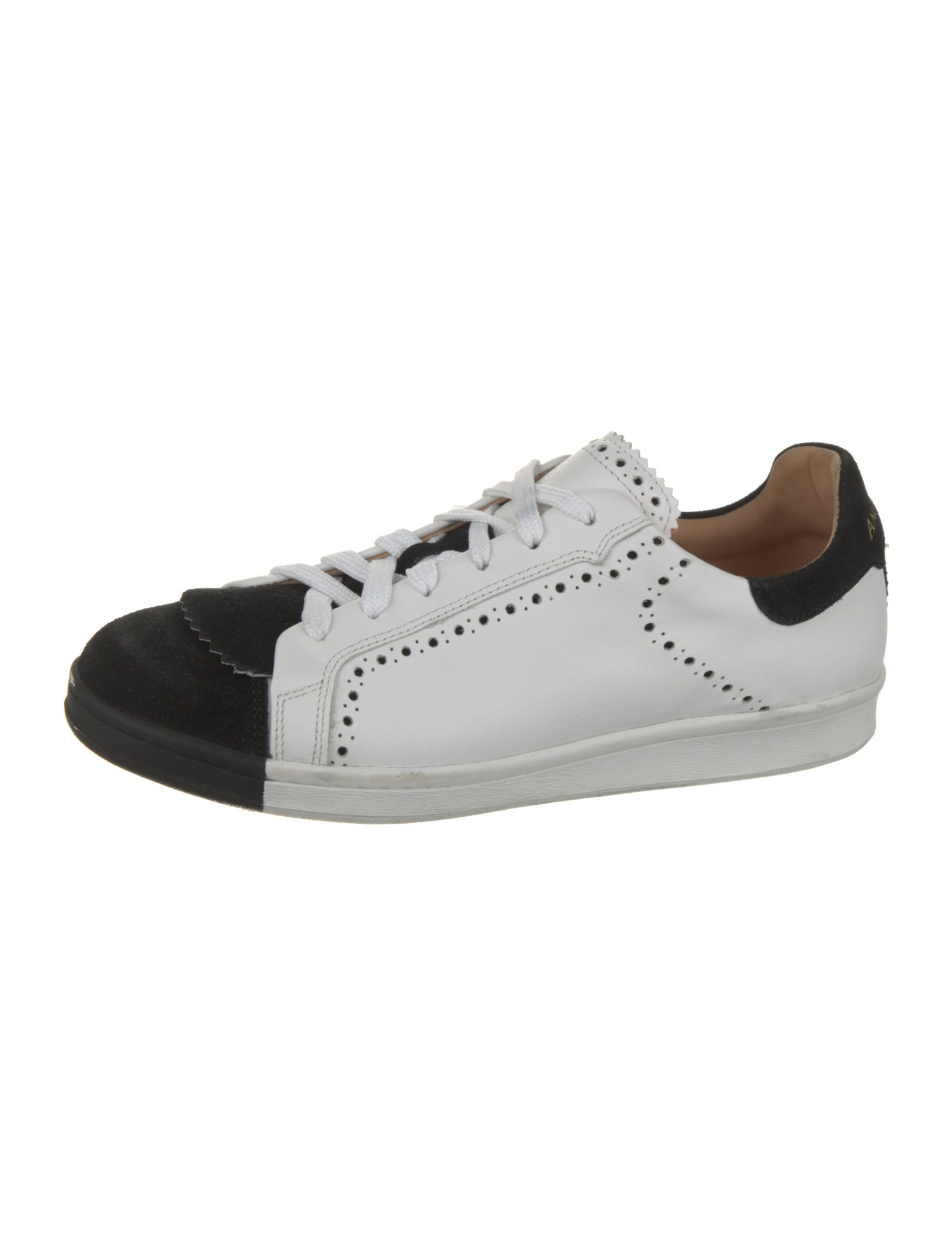 The Office of Angela Scott Leather Colorblock Pattern Sneakers
