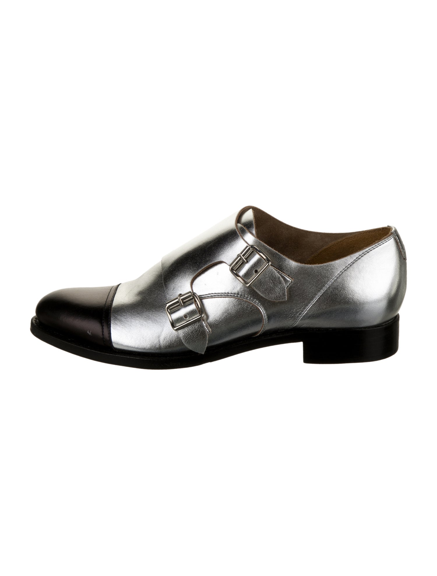 The Office of Angela Scott Leather Colorblock Pattern Flats