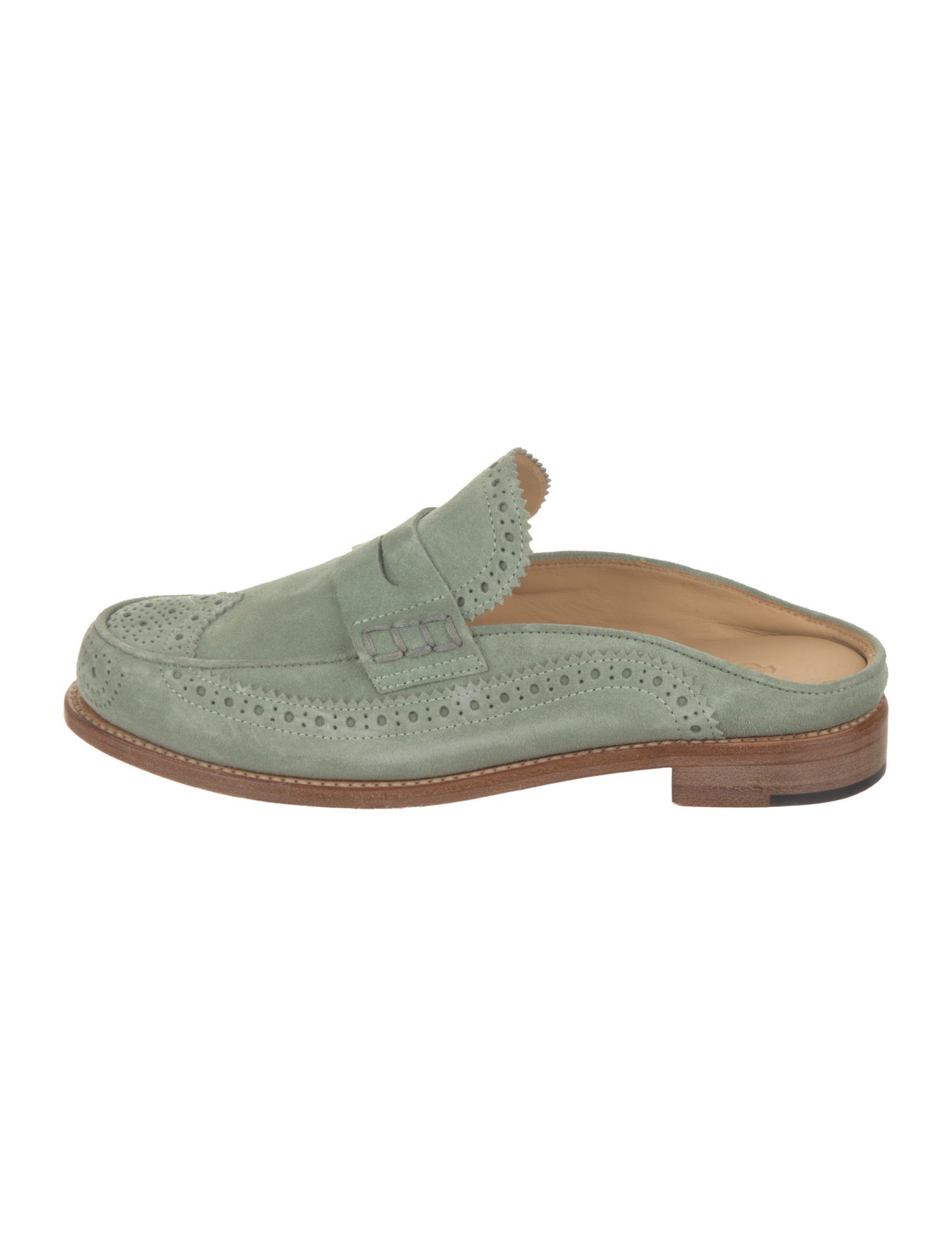 The Office of Angela Scott Suede Lasercut Accents Mules