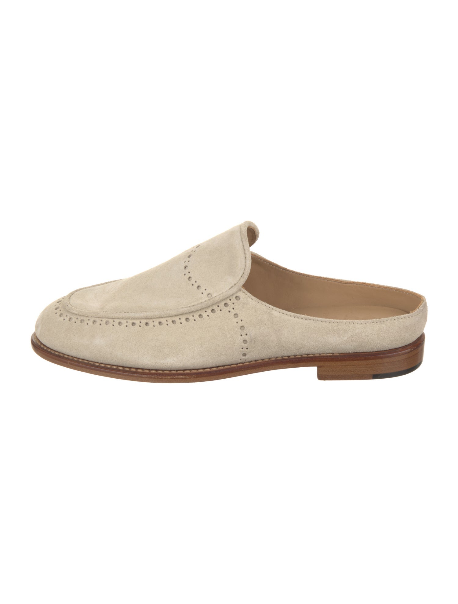 The Office of Angela Scott Suede Lasercut Accents Mules