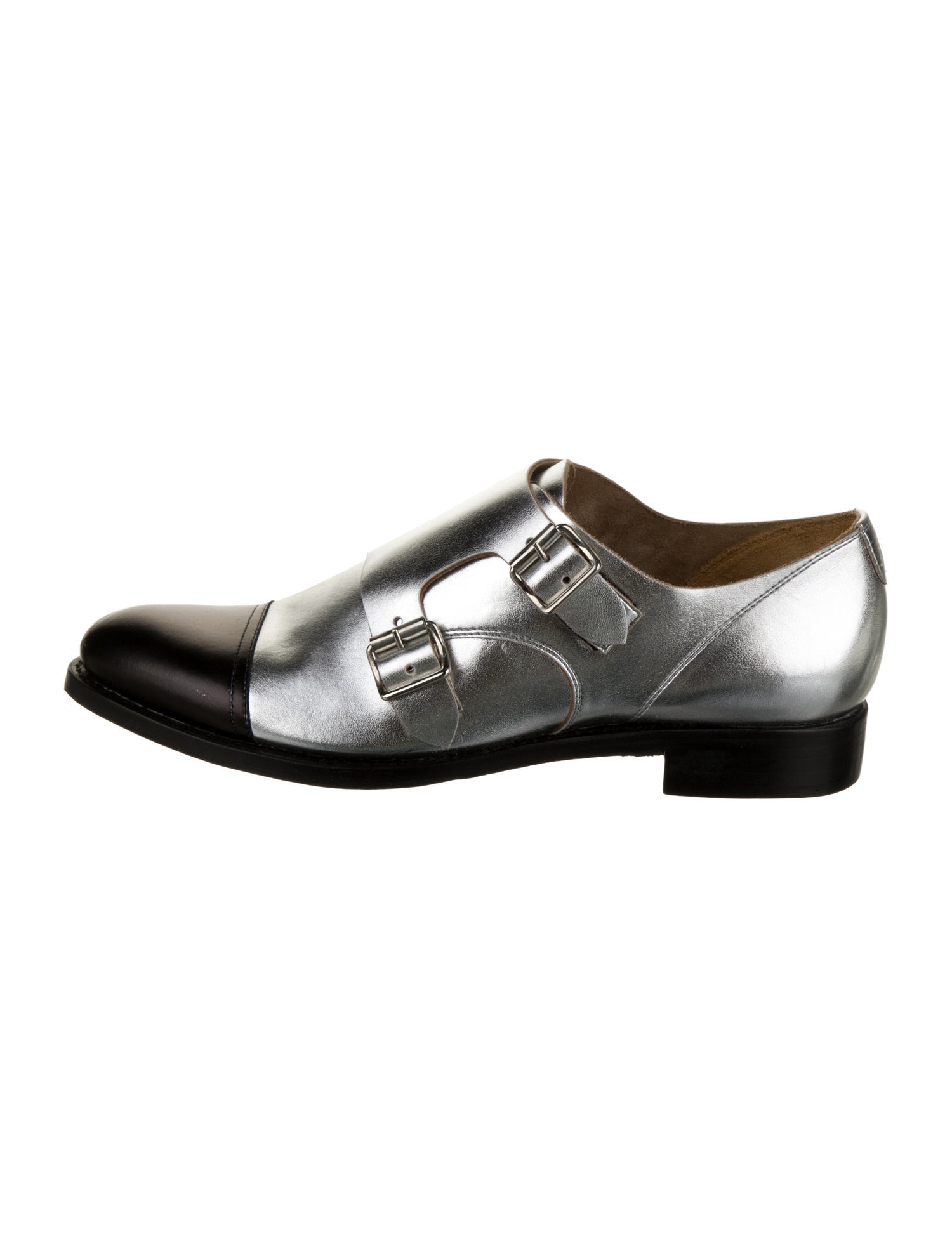 The Office of Angela Scott Leather Colorblock Pattern Flats