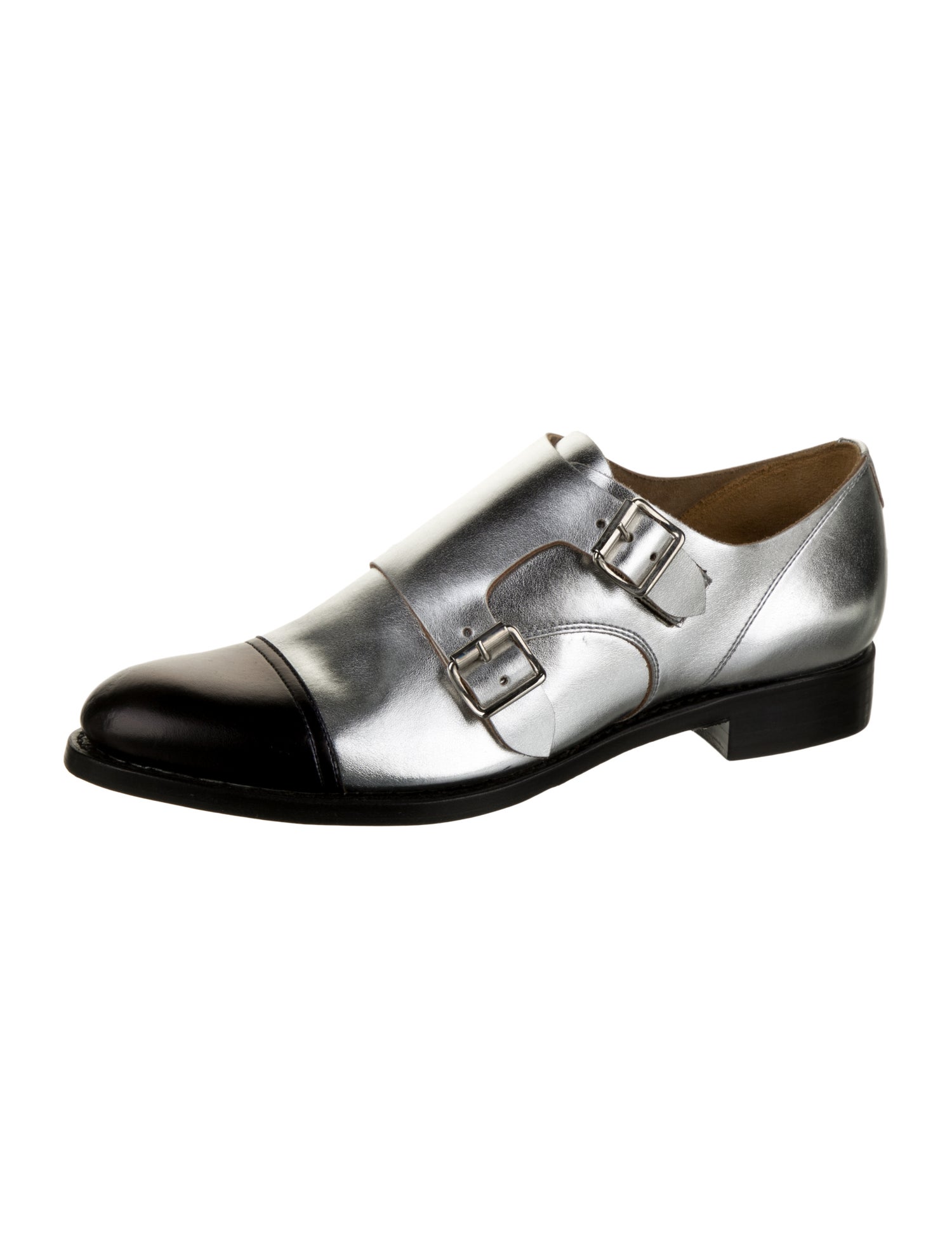 The Office of Angela Scott Leather Colorblock Pattern Flats