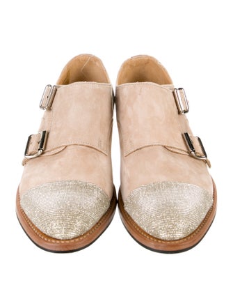 The Office of Angela Scott Suede Crystal Embellishments Flats