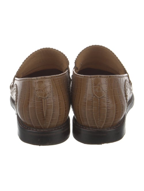 The Office of Angela Scott Leather Animal Print Loafers