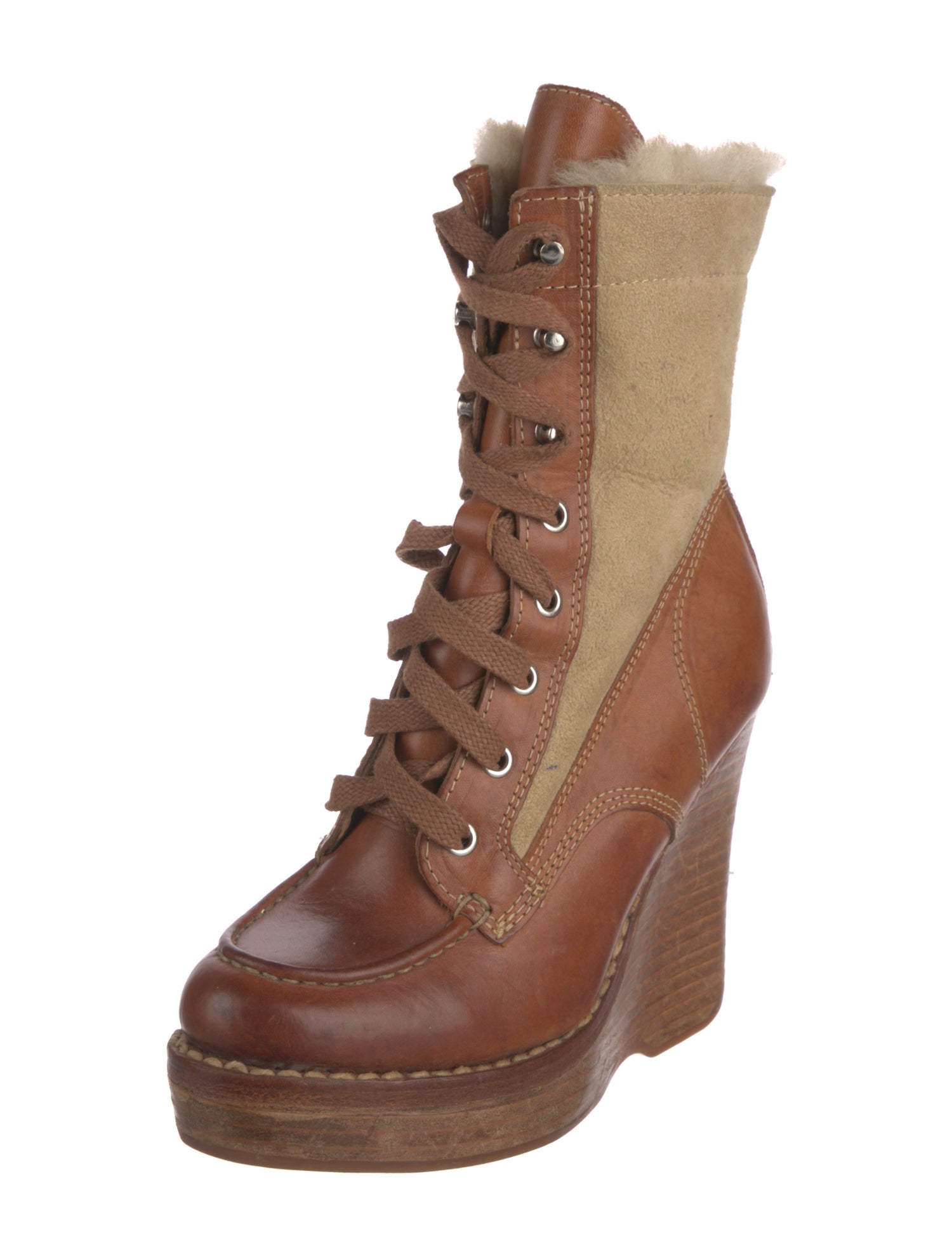 The Office of Angela Scott Leather Lace-Up Boots