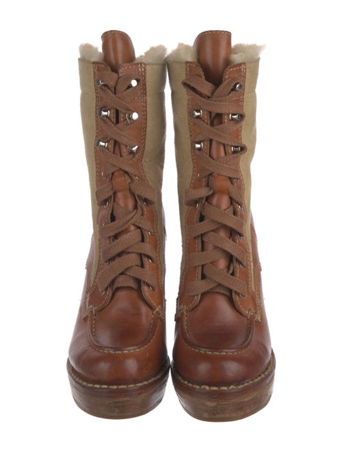 The Office of Angela Scott Leather Lace-Up Boots