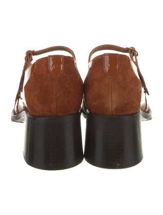 The Office of Angela Scott Patent Leather Cutout Accent Pumps