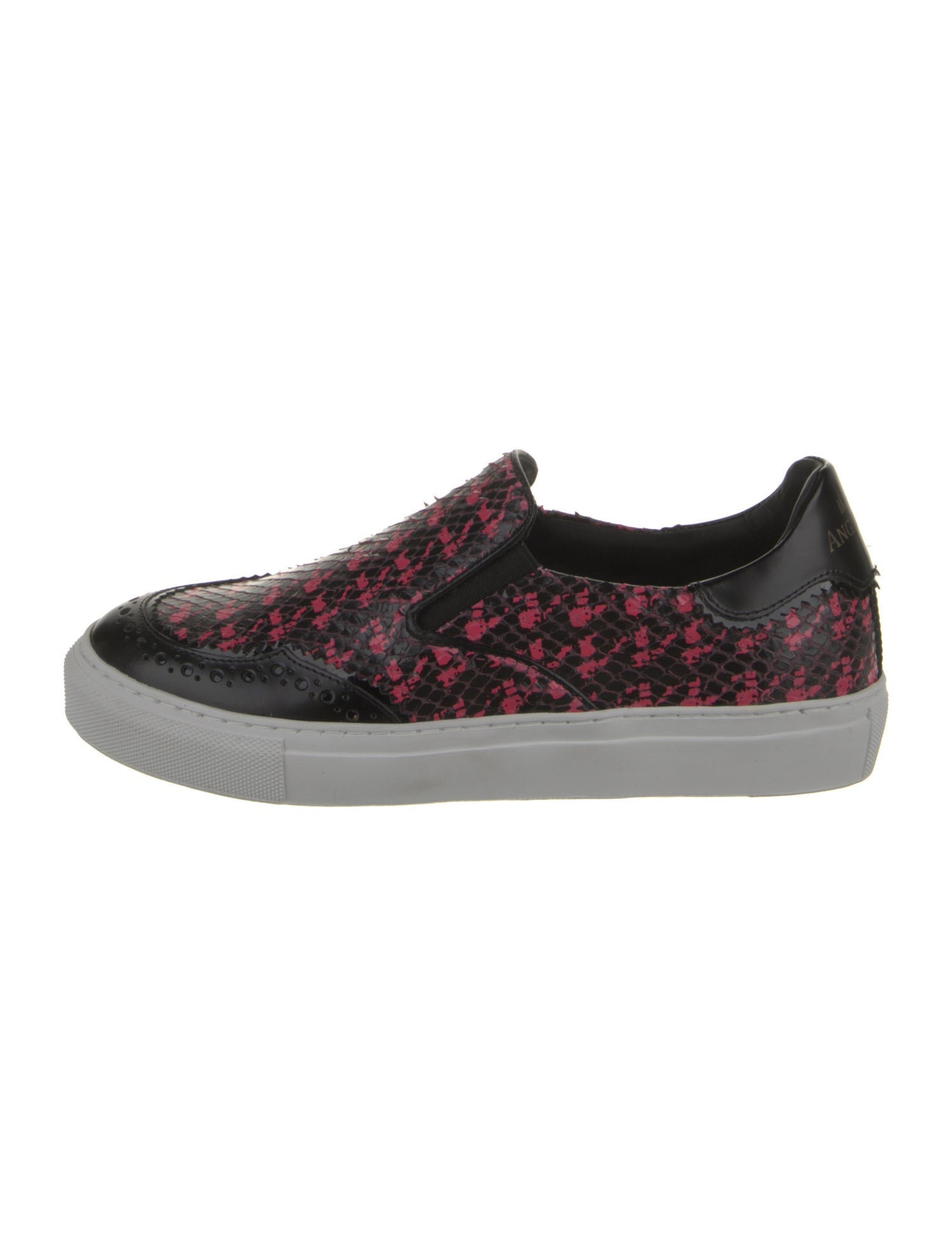 The Office of Angela Scott Embossed Leather Animal Print Sneakers