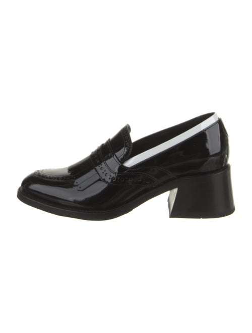 The Office of Angela Scott Patent Leather Cutout Accent Pumps