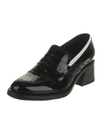 The Office of Angela Scott Patent Leather Cutout Accent Pumps
