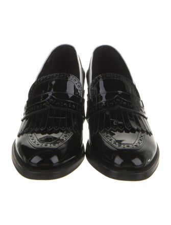 The Office of Angela Scott Patent Leather Cutout Accent Pumps