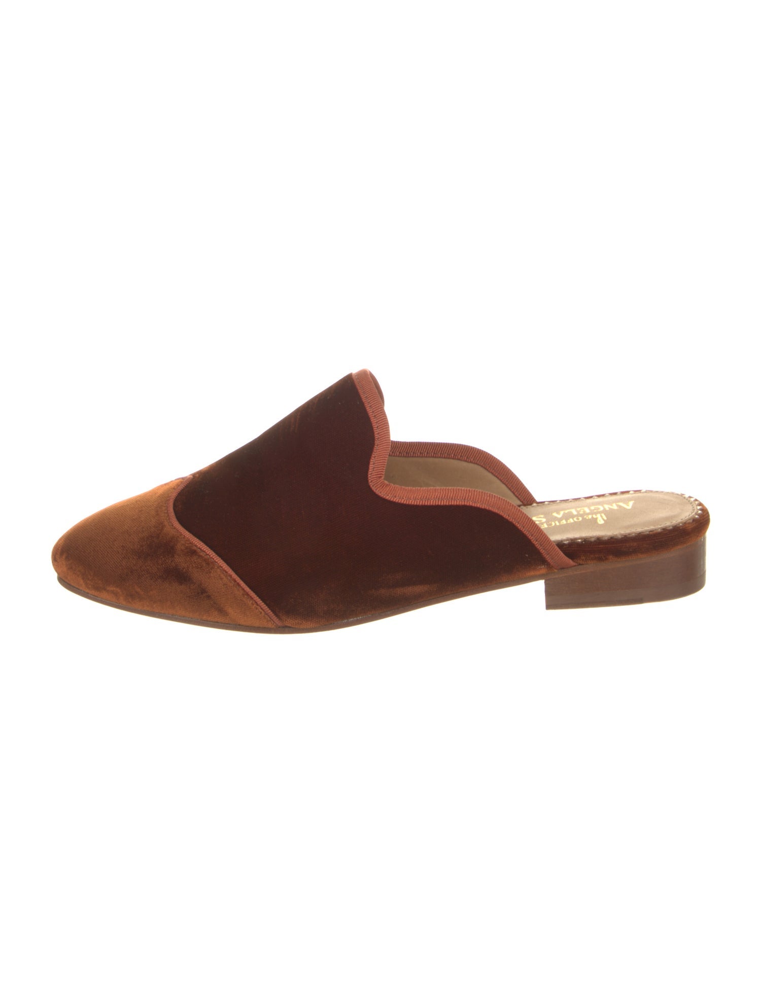 The Office of Angela Scott Velvet Grosgrain Trim Mules