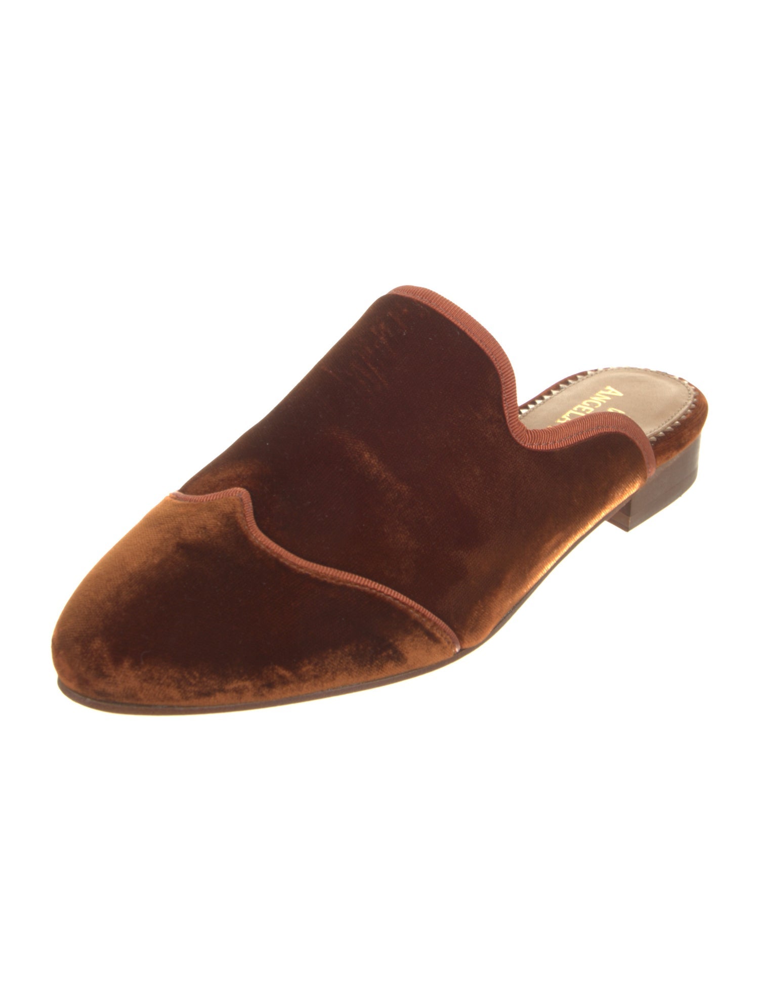 The Office of Angela Scott Velvet Grosgrain Trim Mules