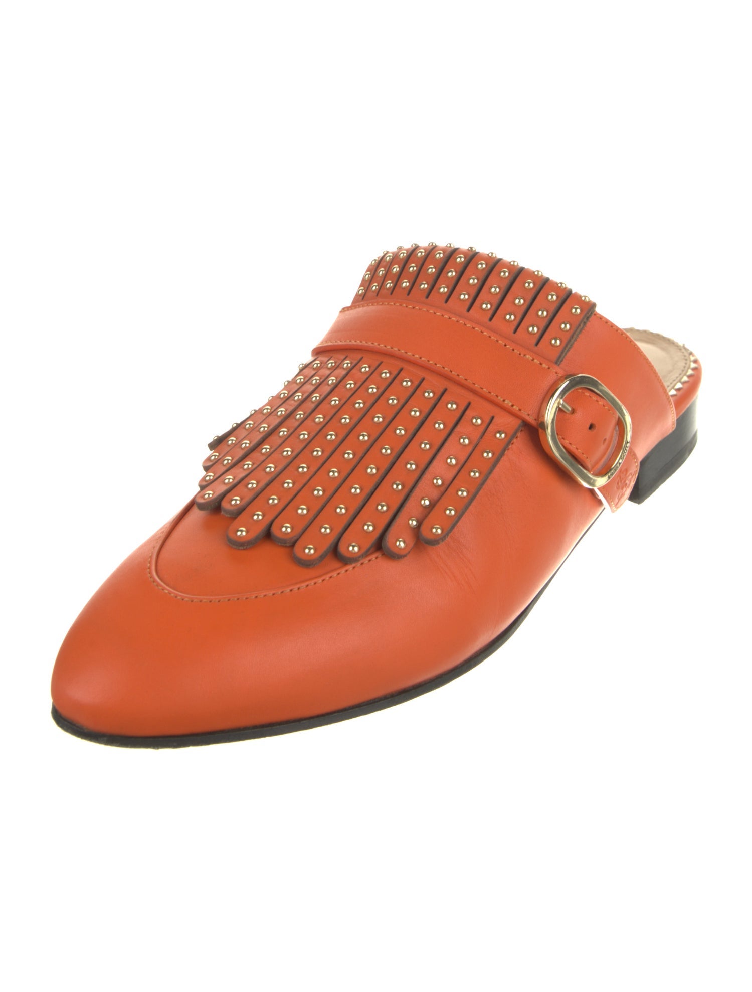 The Office of Angela Scott Leather Studded Accents Mules