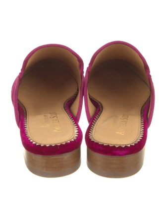 The Office of Angela Scott Velvet Grosgrain Trim Mules