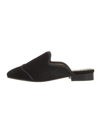 The Office of Angela Scott Velvet Grosgrain Trim Mules