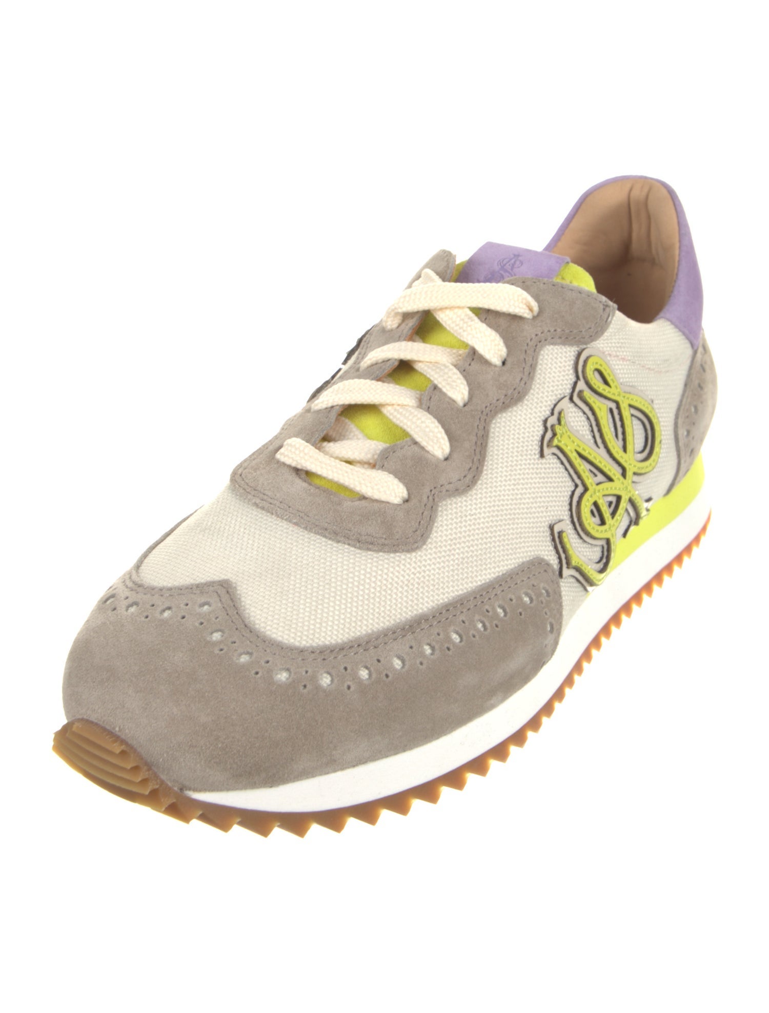 The Office of Angela Scott Canvas Colorblock Pattern Sneakers