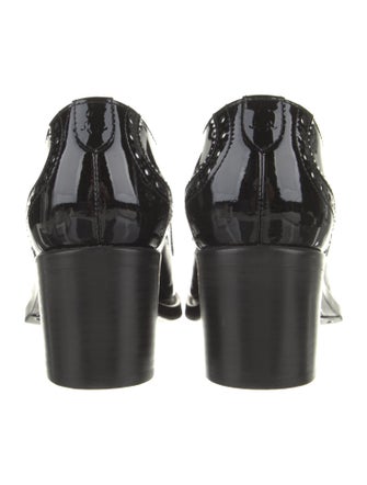 The Office of Angela Scott Patent Leather Scalloped Accent Pumps