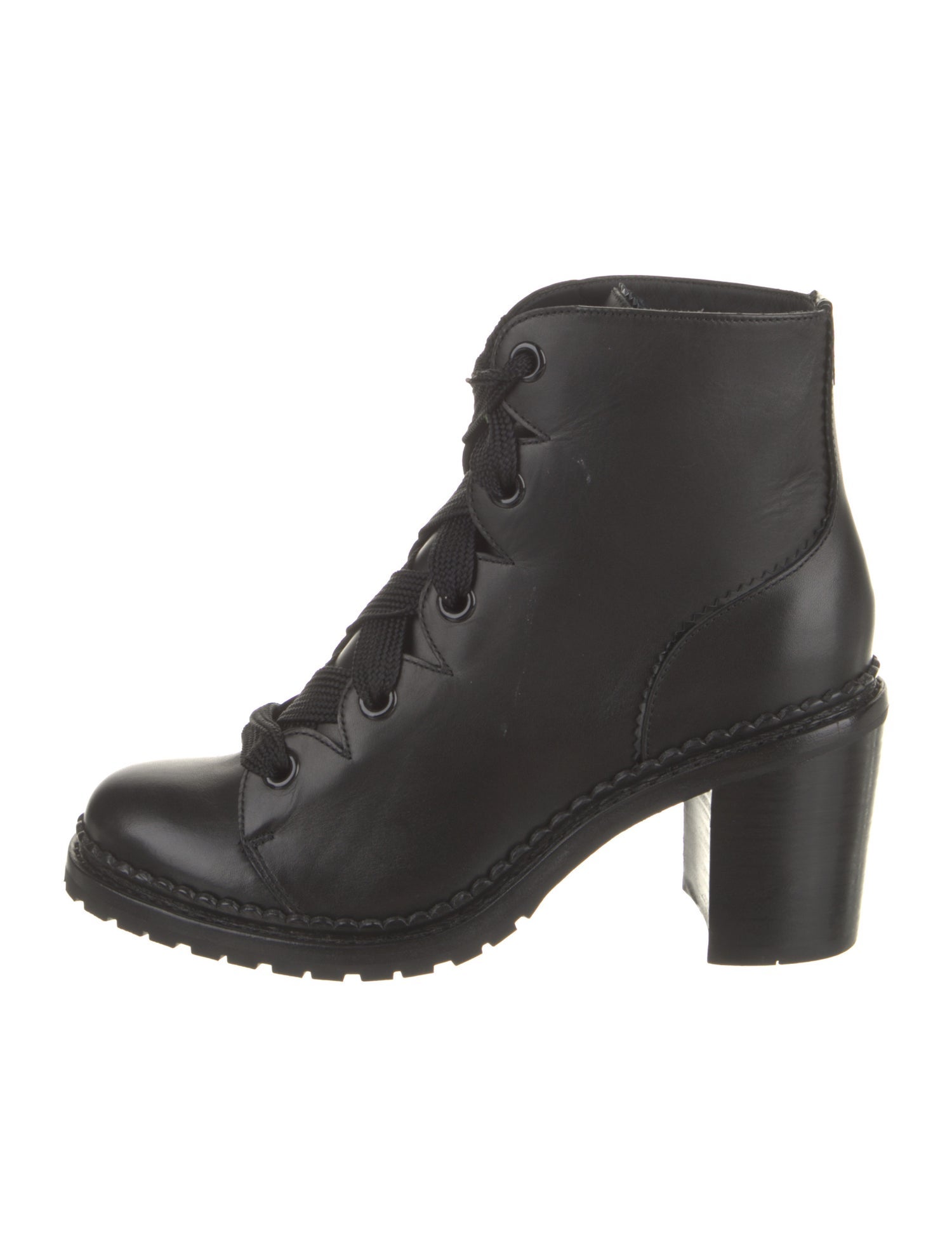 The Office of Angela Scott Leather Combat Boots