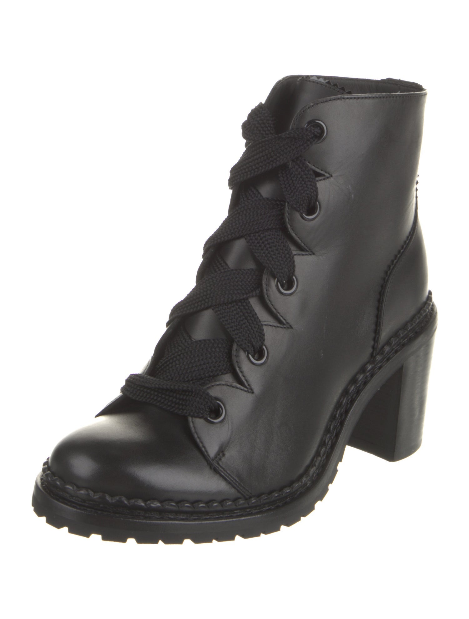The Office of Angela Scott Leather Combat Boots