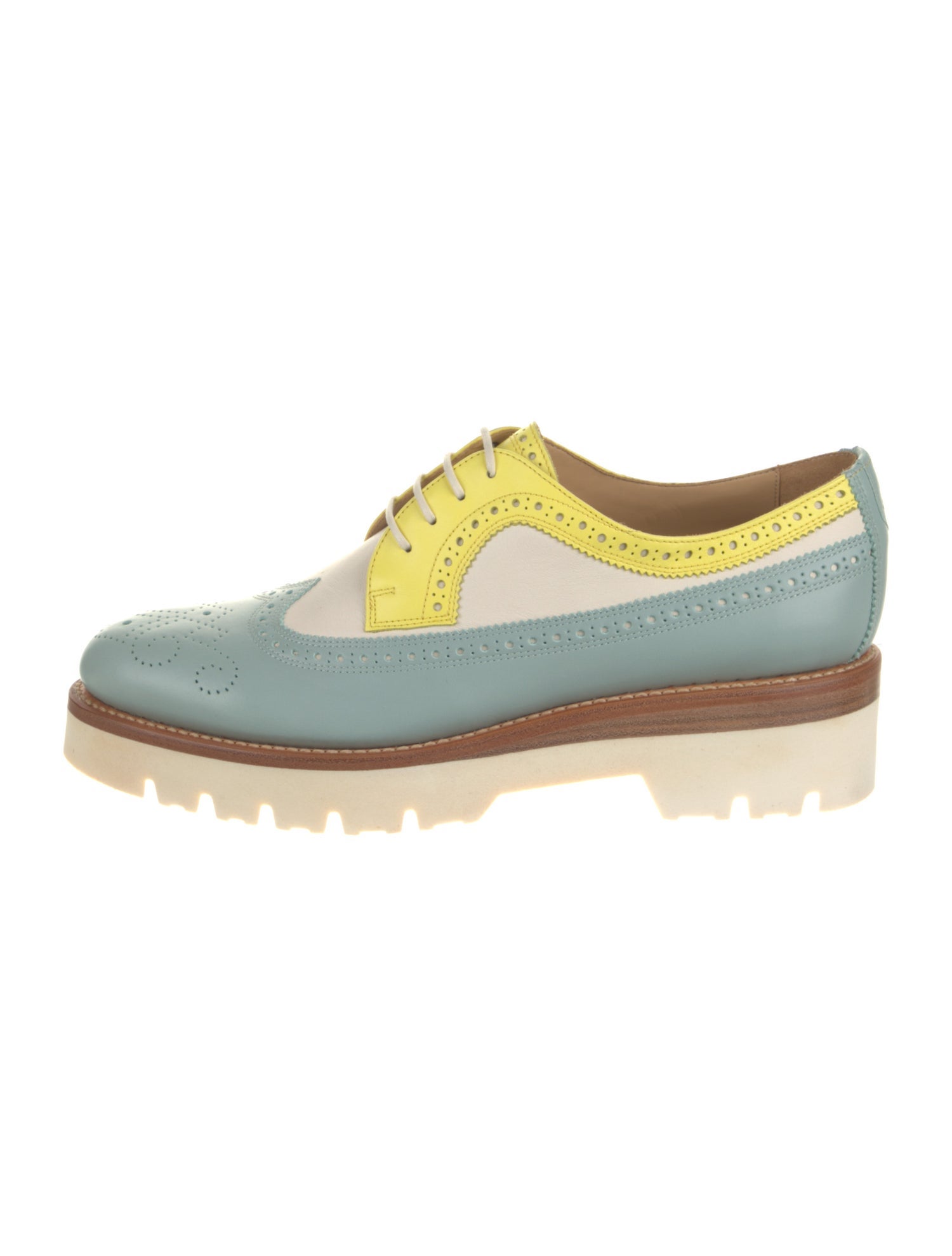 The Office of Angela Scott Leather Colorblock Pattern Brogues