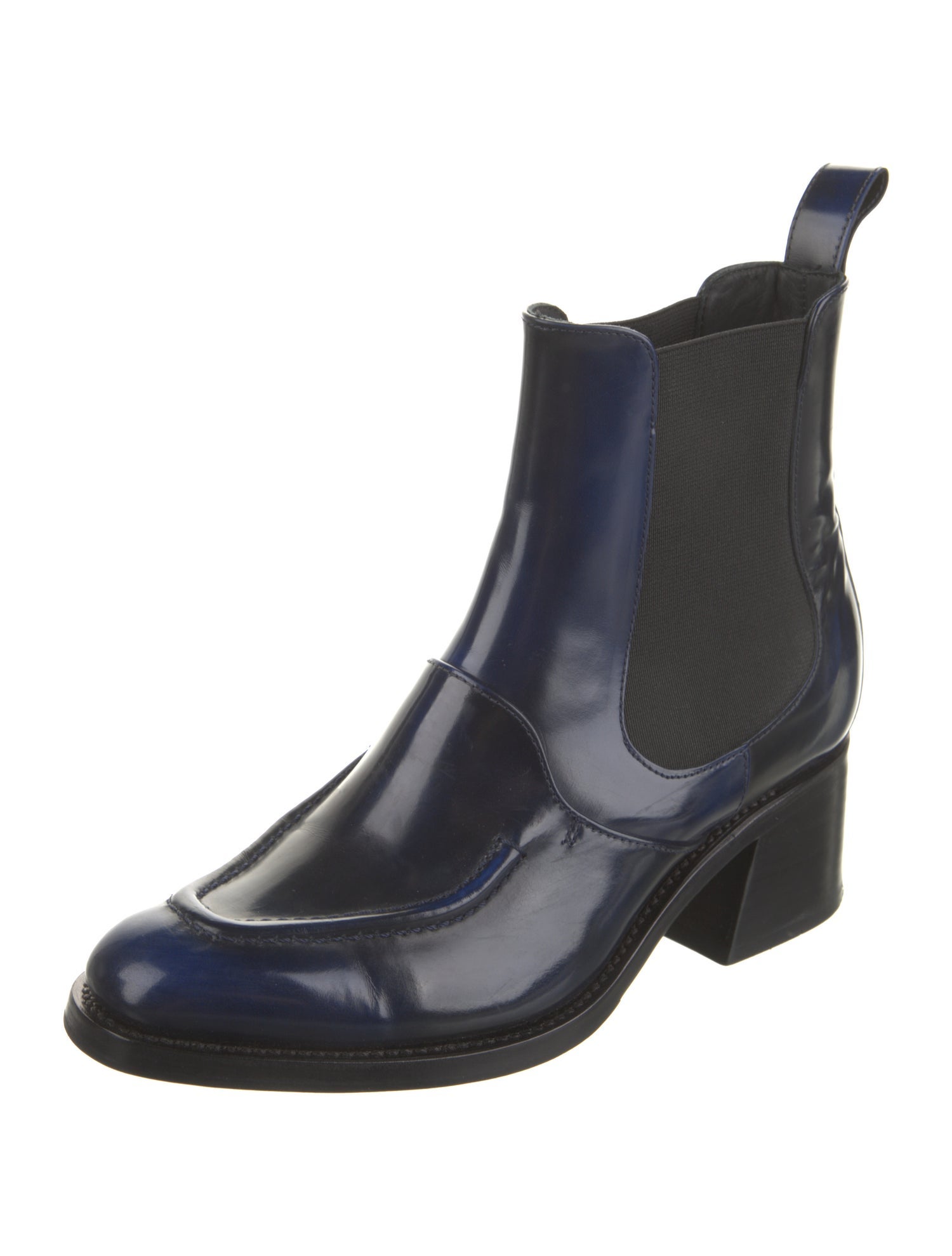 The Office of Angela Scott Patent Leather Chelsea Boots