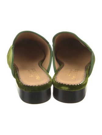 The Office of Angela Scott Velvet Grosgrain Trim Mules