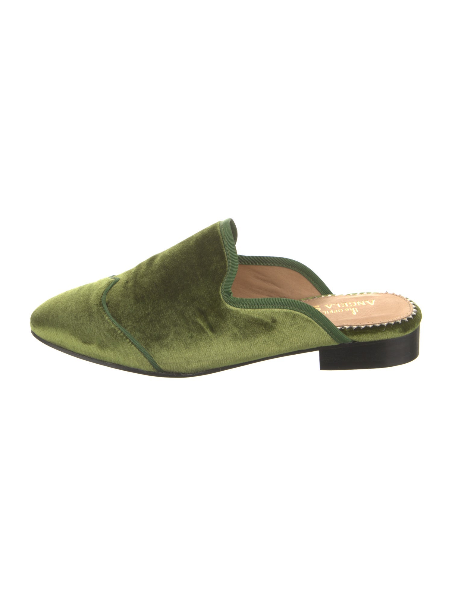 The Office of Angela Scott Velvet Grosgrain Trim Mules
