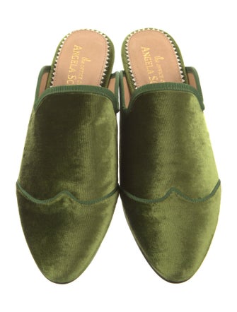 The Office of Angela Scott Velvet Grosgrain Trim Mules