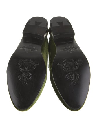The Office of Angela Scott Velvet Grosgrain Trim Mules