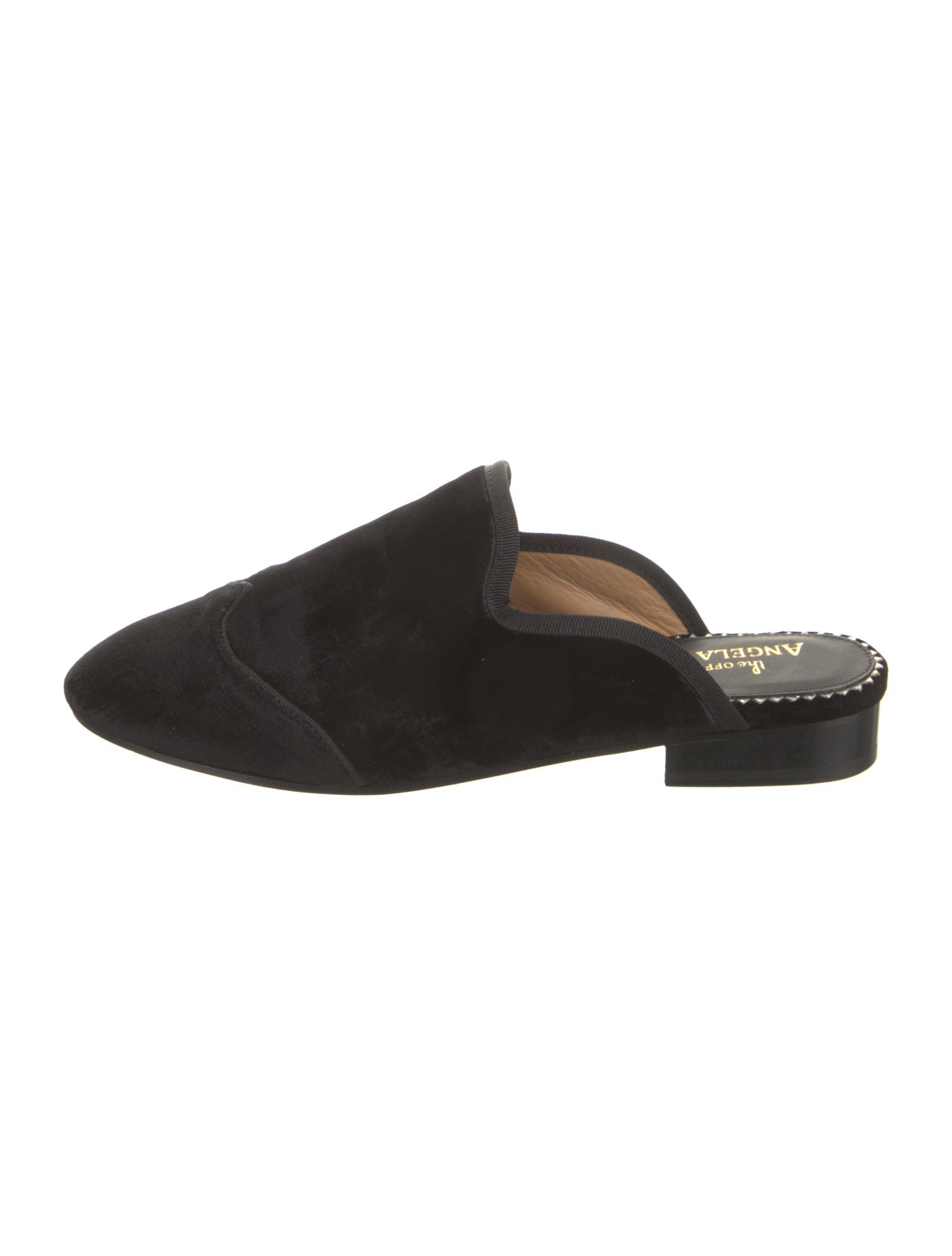 The Office of Angela Scott Velvet Grosgrain Trim Mules