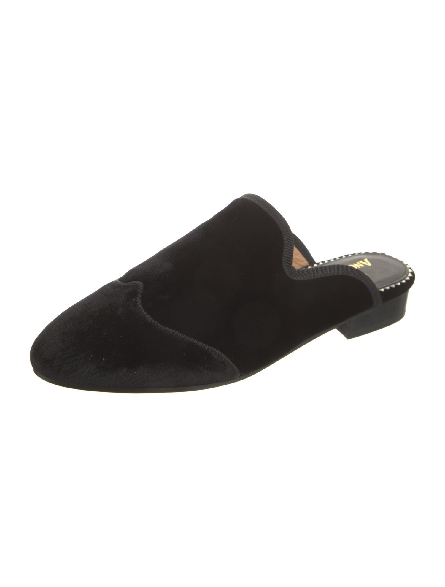 The Office of Angela Scott Velvet Grosgrain Trim Mules