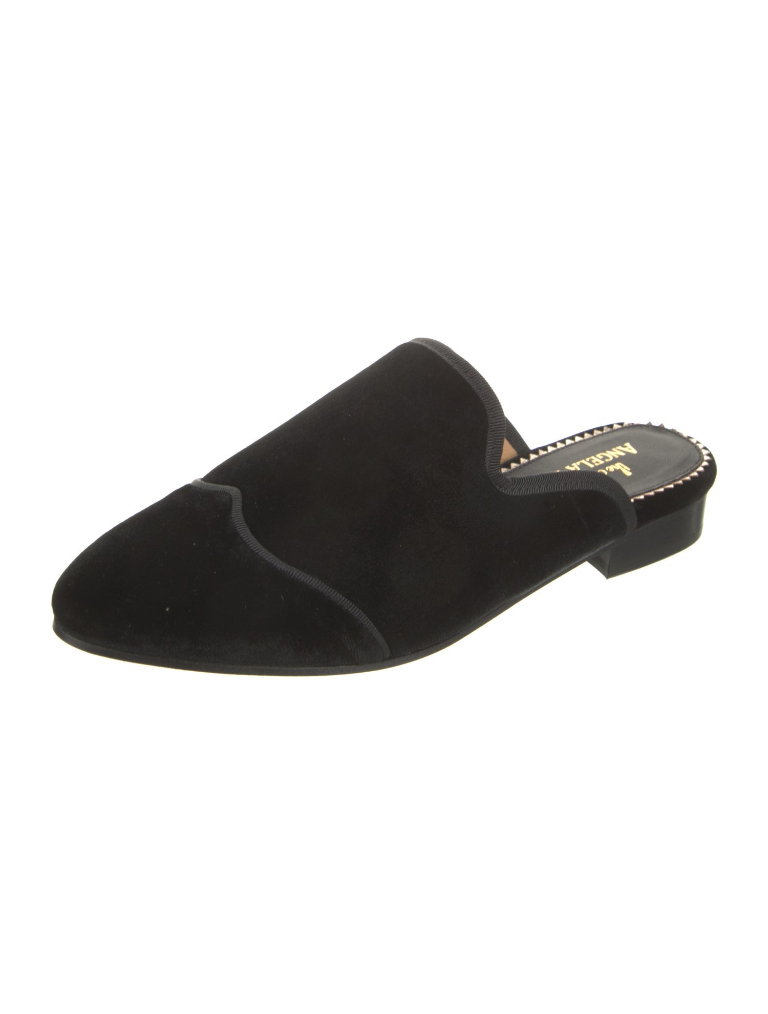 The Office of Angela Scott Velvet Grosgrain Trim Mules