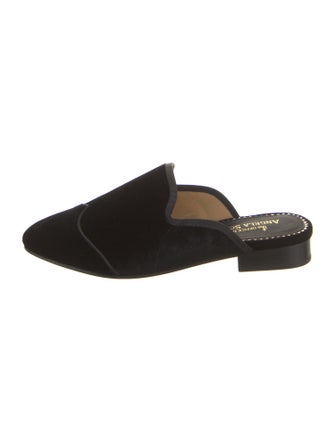 The Office of Angela Scott Velvet Grosgrain Trim Mules
