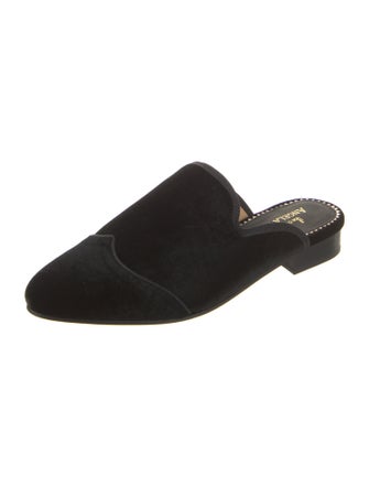 The Office of Angela Scott Velvet Grosgrain Trim Mules