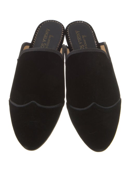 The Office of Angela Scott Velvet Grosgrain Trim Mules