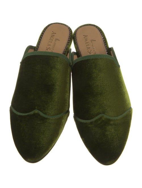The Office of Angela Scott Velvet Grosgrain Trim Mules